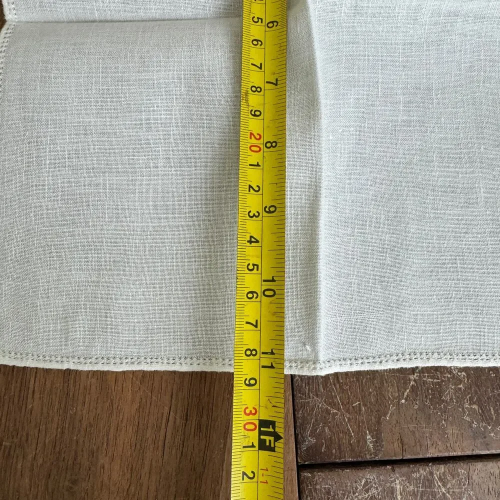 Antique‎ Vintage Hand Embroidered White Cloth Napkins 11 x 10 inches